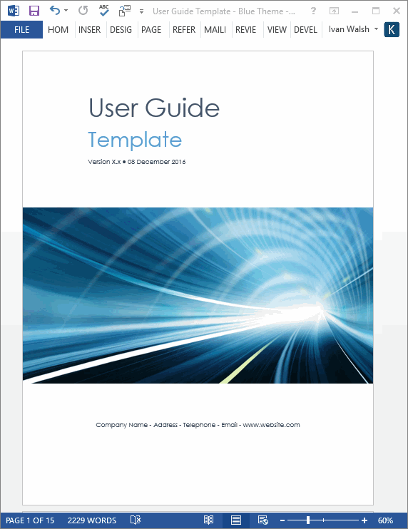Sample user manual document for web application free